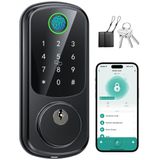 Fechadura De Porta Inteligente Com Impressão Digital Sohoteco Keyless Entry Preta