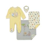 Conjunto De 4 Peças, Cobertor E Tecido Para Arrotar Disney Winnie The Pooh Sleep N&#39; Play, De 6 A 9 Meses