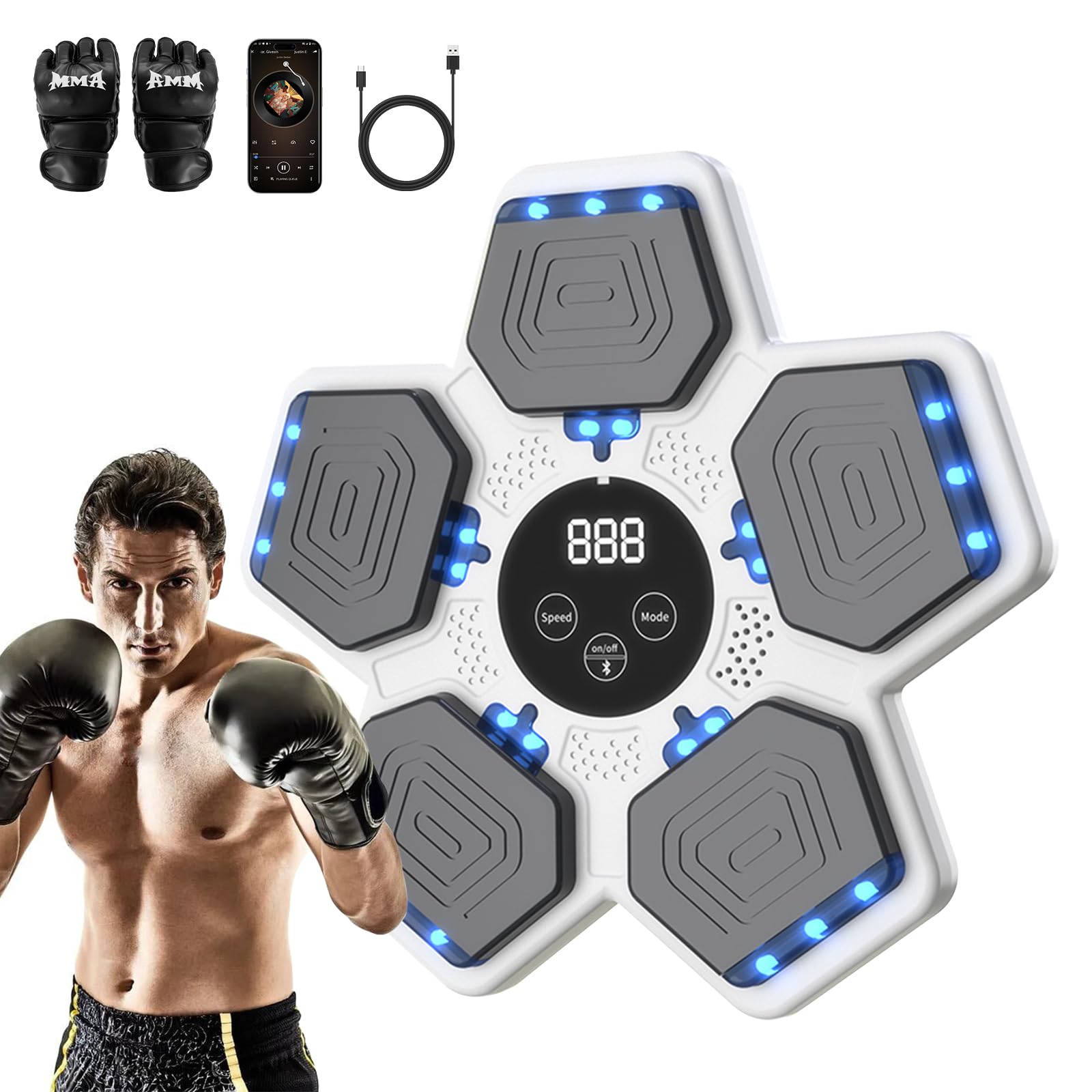 Máquina De Boxe Lolbox Music Com Luvas De Boxe Bluetooth
