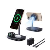 Suporte De Carregador Sem Fio Baseus 3 Em 1 Qi2 15w Iphone16/15