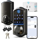 Fechadura De Porta Inteligente Veise Wi-fi, Entrada Sem Chave, Impressão Digital, Preto Fosco