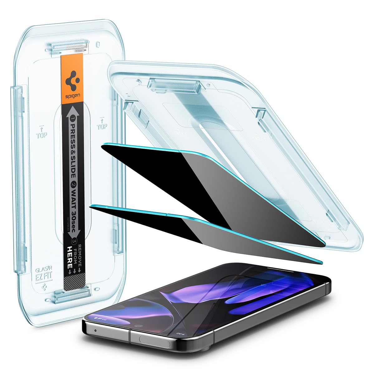Protetor De Tela Spigen Glastr Ez Fit Privacy Pixel 9, Pacote Com 2