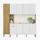 Cozinha Compacta Pulse Com Tampo 9 Portas 1 Gavetas Freijo/artico/freijo Riscatto