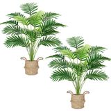 Palmeira Artificial Der Rose Areca Com Cestos Tecidos À Mão