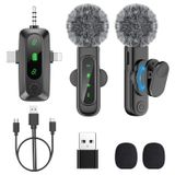 Microfone De Lapela Sem Fio Pop Voice 3 Em 1 Para Iphone/android