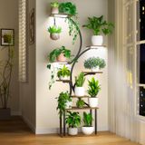 Suporte De Plantas Estiloso Para Interior Com Luzes De Cultivo De 8 Níveis E 160 Cm De Altura