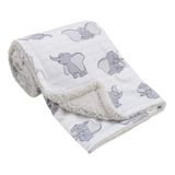 Cobertor De Bebê Disney Dumbo Super Soft Branco/cinza 76x102cm