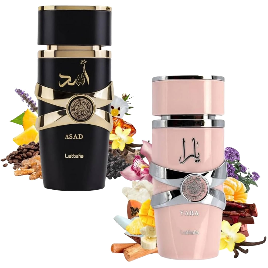 Perfume Feminino Yara Rosa 100ml + Perfume Asad Preto 100ml Eau De