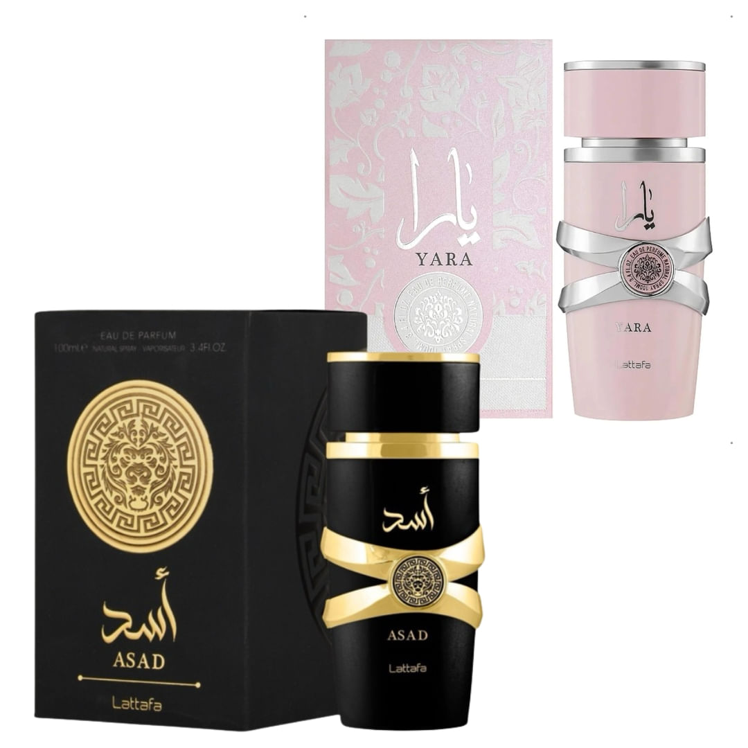 Perfume Feminino Yara Rosa 100ml + Perfume Asad Preto 100ml Eau De