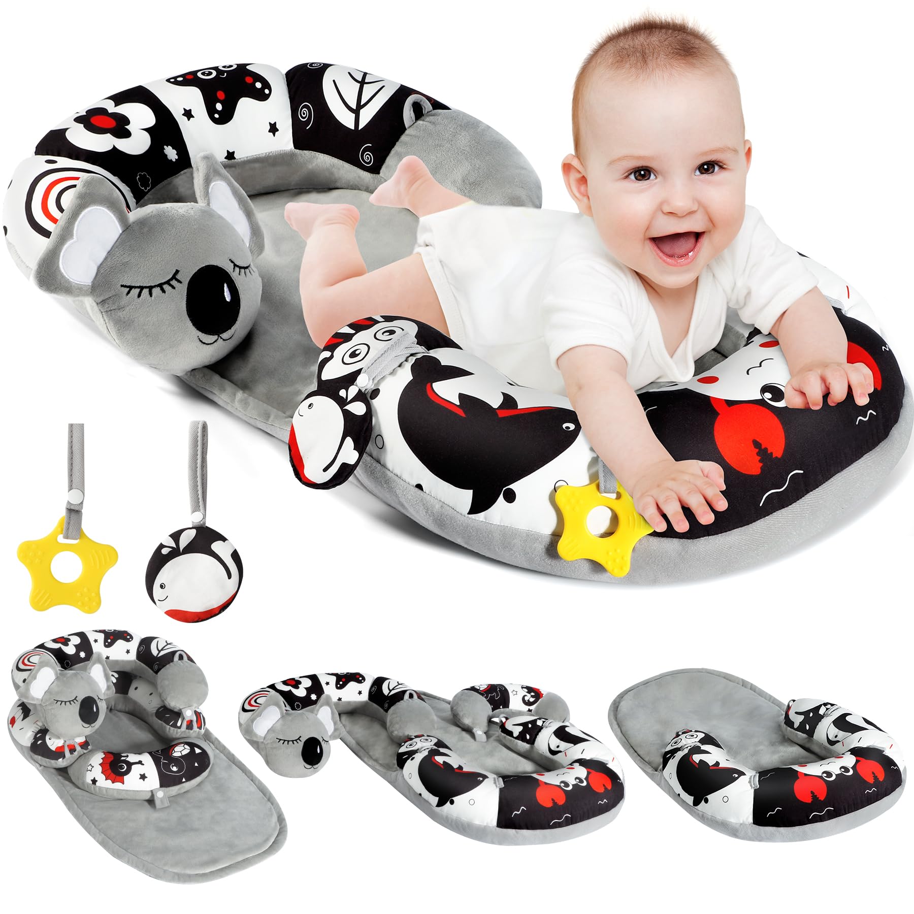 Tummy Time Mat Urmywo 4 Em 1 Cozy Tummy Time &amp; Seated Support