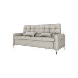 Sofá Cama Reclinável Com Almofadas 3 Lugares 200cm Pillar Matrix Linho Mileniun Palha