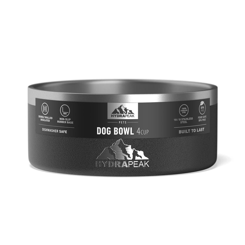 Taça Para Cães Hydrapeak De Aço Inoxidável Antiderrapante 950 Ml/1,9 L Preta - imagem 4