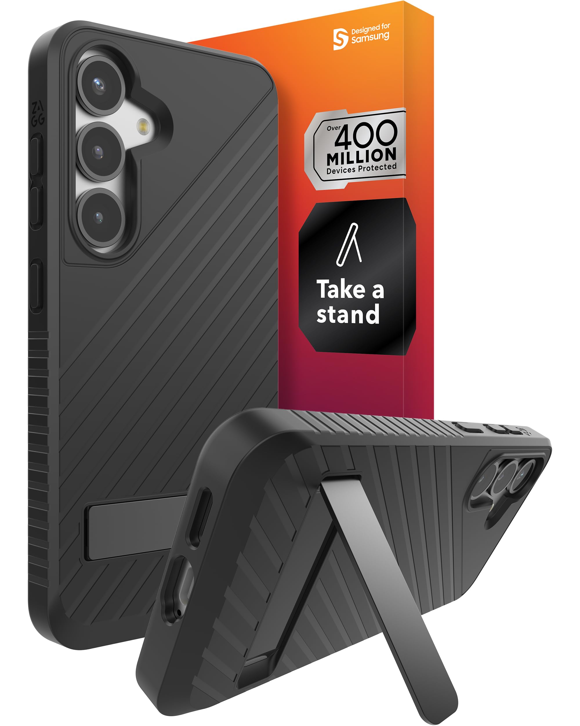 Capa Zagg Denali Para Samsung Galaxy S25 Com Suporte Preta