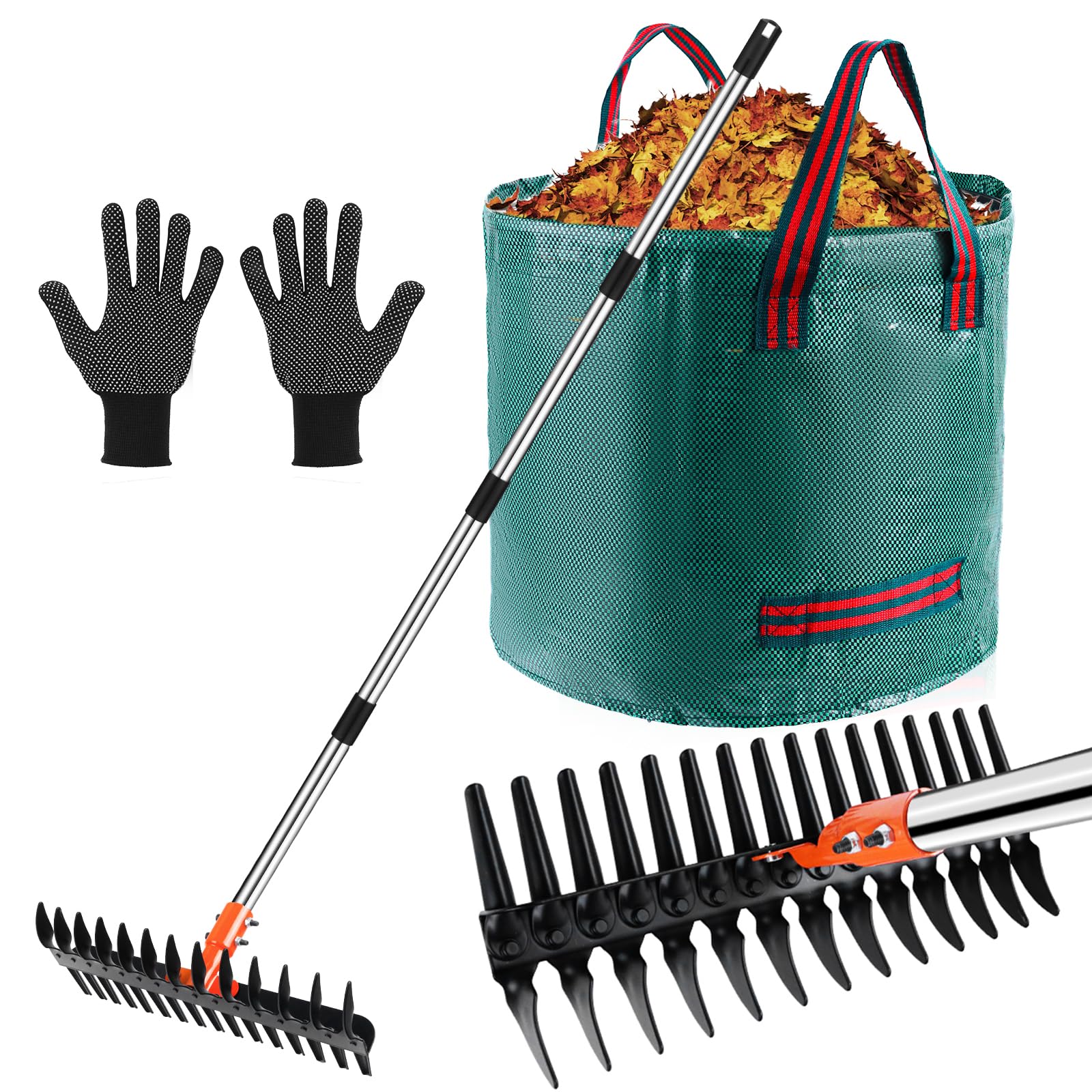 Ancinho De Palha Tolia Thatch Rake Com Dentes De Aço Multifuncionais