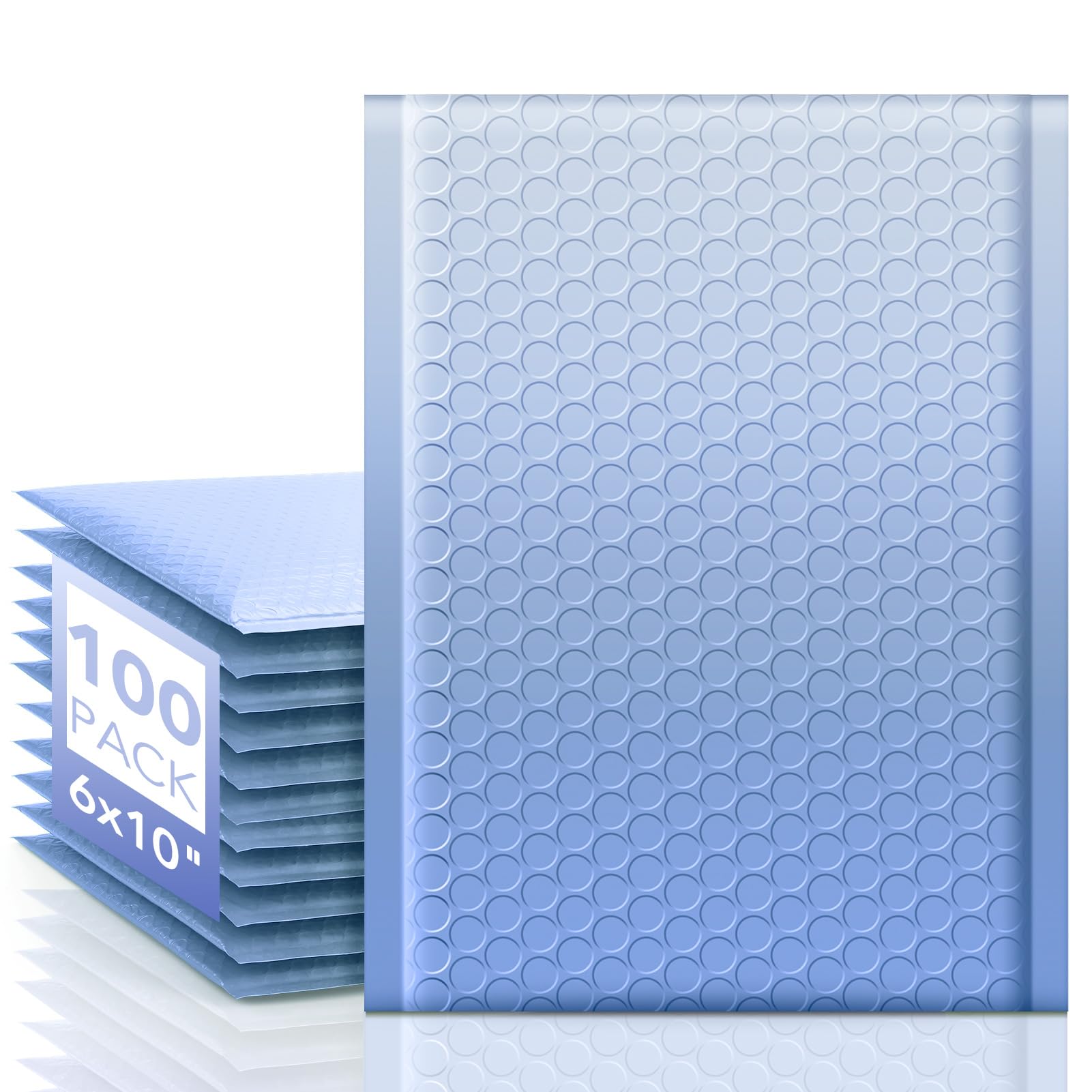 Bubble Mailers Fuxury Gradient Blue 15x25cm, Pacote Com 100