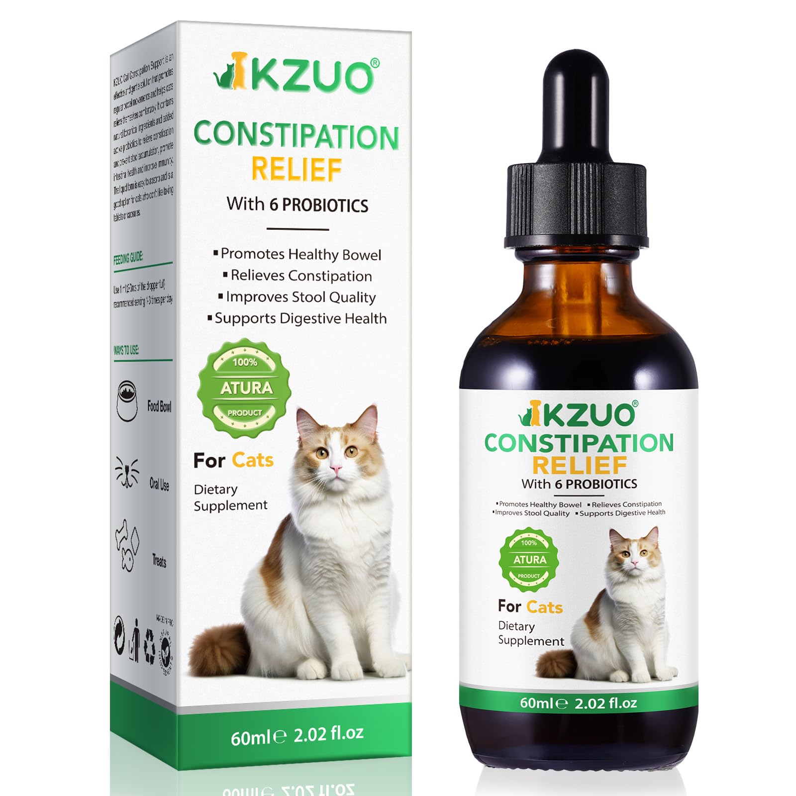 Laxante Para Gatos Kzuo Para Alívio Da Constipação 100% Natural Com Probióticos