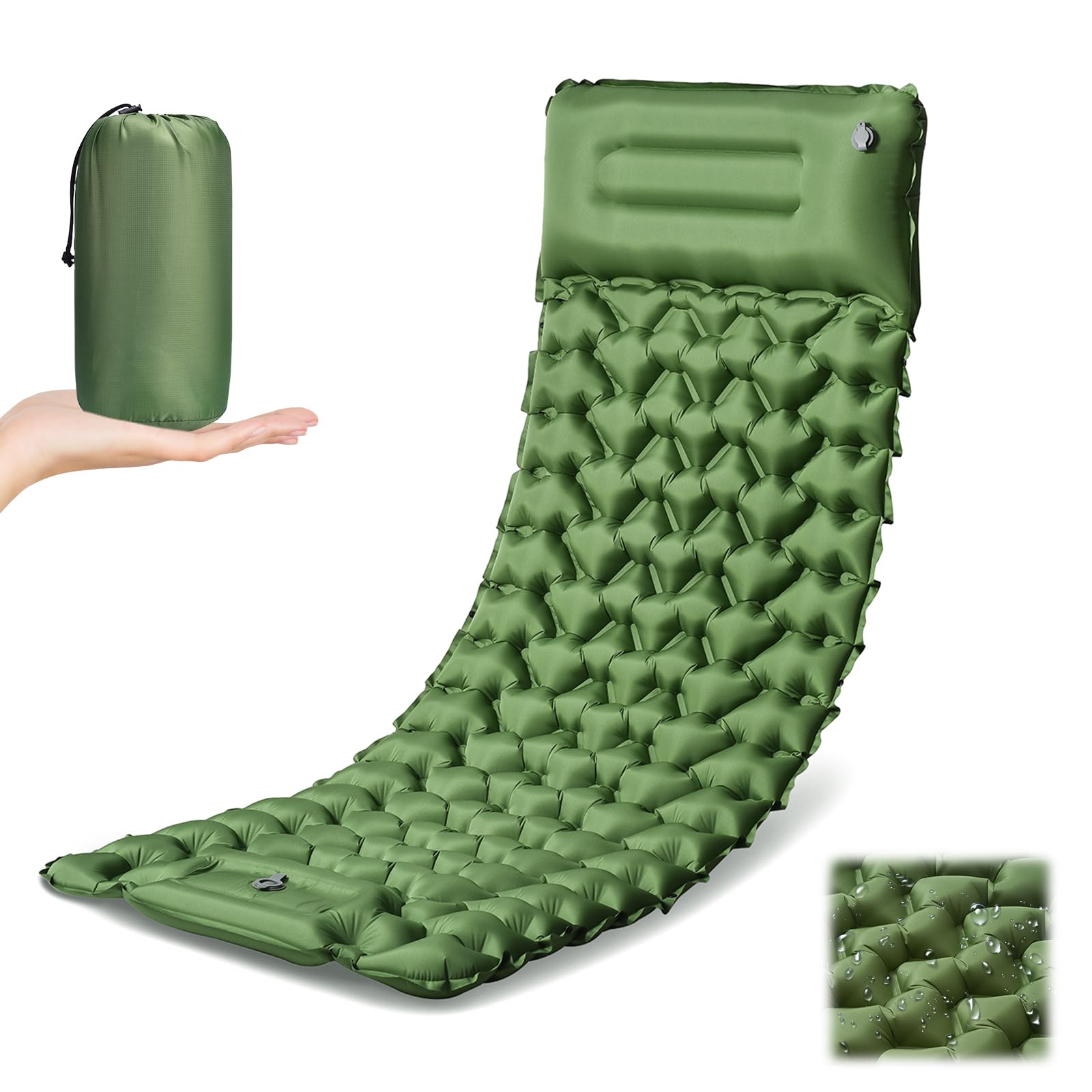 Almofada De Dormir Yewkoisl Ultralight Inflável Com Travesseiro E Bomba