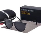 Óculos Feminino Clássico Lente Polarizada Design Titanium Uv400 Cinza Escuro