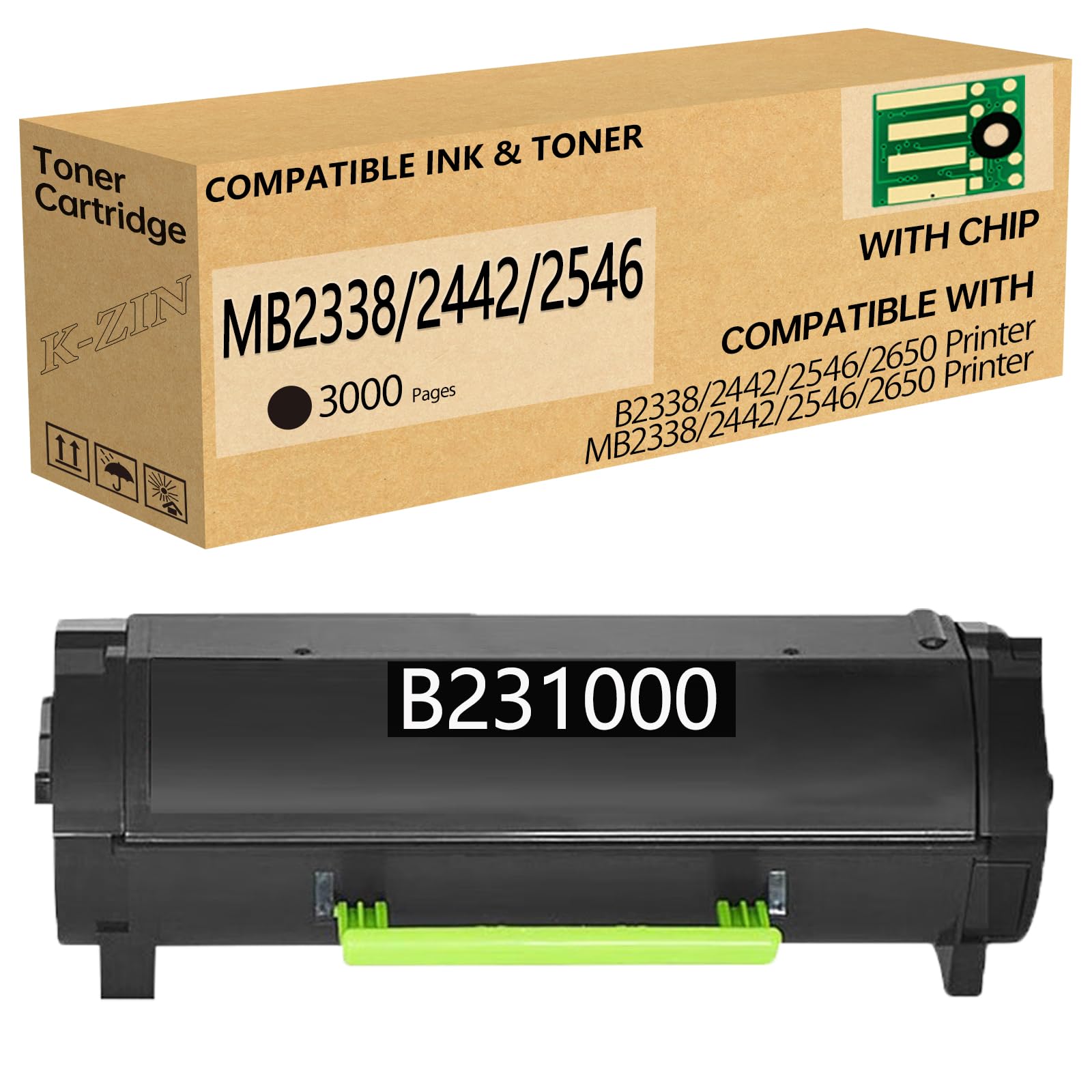 Cartucho De Toner K-zin B231000 Preto Compatível Com Lexmark