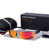 Óculos De Sol De Alumínio Magnésio Esportivo Unissex Proteção Uv400 Laranja