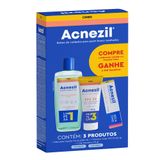 Kit Acnezil Cimed Sabonete Facial 200ml + Protetor Solar Fps 30 Com 60g + Gel Secativo 10g