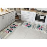 Jogo Passadeira Cozinha Kit 3 Pçs Tear Rustico Pintado A Mão