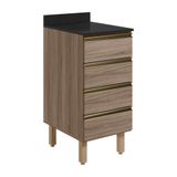 Balcao Com Tampo 4 Gavetas 40 Cm Mdf 16410 Carvalho Toq Carvalho Toq Nicioli