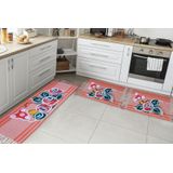 Jogo Passadeira Cozinha Kit 3 Pçs Tear Rustico Pintado A Mão