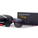 Óculos De Sol Polarizados Design Quadrado Com Proteção Uv400 Preto Dourado