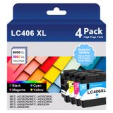 Cartuchos De Tinta Yqslpbm Lc406 Lc406xl Para Impressora Brother