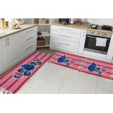 Jogo Passadeira Cozinha Kit 3 Pçs Tear Rustico Pintado A Mão
