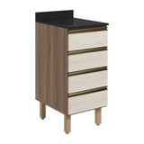 Balcao Com Tampo 4 Gavetas 40 Cm Mdf 16410 Carvalho Toq Bianco Toq Nicioli