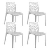 Kit 4 Cadeiras Gruvyer Design Cozinha Sala De Estar Jantar