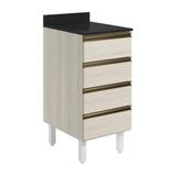 Balcao Com Tampo 4 Gavetas 40 Cm Mdf 16410 Bianco Toq Bianco Toq Nicioli