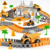 Brinquedo De Pistas De Corrida Insfun Construction Com 4 Carros, Mais De 220 Unidades