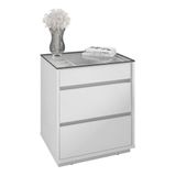 Mesa De Cabeceira Belize 3 Gavetas Branco - Casa D Branco