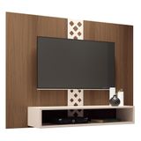 Painel Suspenso Form Castanho-off White Para Tv Até 47 - Hb Móveis Castanho-off White