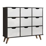 Nicho Organizador Retrô 1478 Com 9gavetas Preto-branco - Qmovi Preto-branco