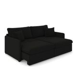 Sofá Retrátil Reclinável 4 Lugares 254cm Maili Veludo Preto K01 - D&#39;rossi