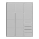 Guarda Roupa Infantil Pietra 3 Portas E 4 Gavetas Cinza - Pr Baby Cinza