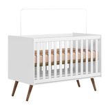Berço Mini Cama Q Encanto Retrô Branco Acetinado - Qmovi Branco Acetinado