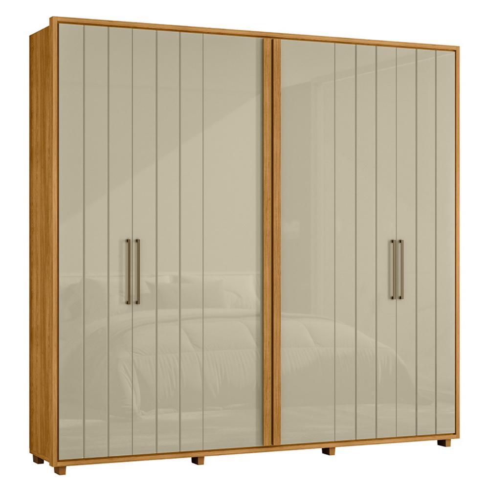 Guarda Roupa Casal Miró Ripado 6 Portas Cumaru/opala - Madetec