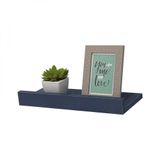 Prateleira Porta Quadros 80 X 15cm Azul Suporte Invisível