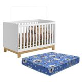Berço Mini Cama Q Encanto Slim Branco Acetinado Com Colchão Baby Physical - Qmovi Branco Acetinado