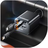 Carregador De Carro Superone Usb C Retrátil 4 Em 1 Para Iphone
