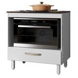 Balcão De Cozinha Fit 80 Branco Com Tampo Mdp Para Cooktop - Nicioli Branco