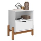 Mesa De Cabeceira Antares 1 Gaveta Branco - Casa D Branco