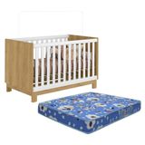 Berço Mini Cama Q Encanto Slim Freijó-branco Acetinado Com Colchão Baby Physical - Qmovi Freijó-branco Acetinado
