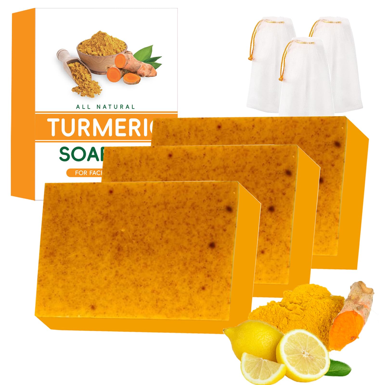 Sabonete Fitactic Lemon Turmeric Kojic Honey Glow 100 G (3 Unidades)