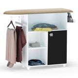 Tábua De Passar Roupa Mariana Com Balcão 1 Porta Branco-preto - Ajl Móveis Branco-preto